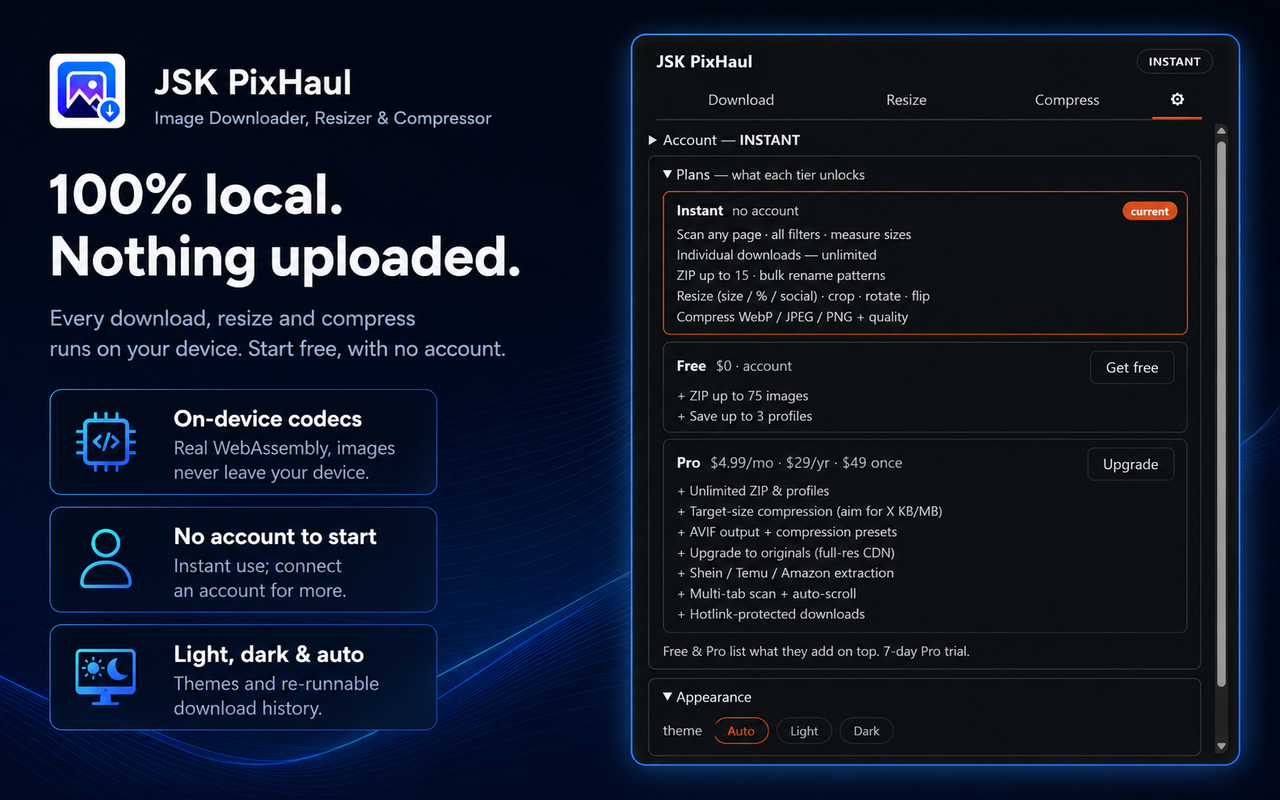 Private, local, free to start